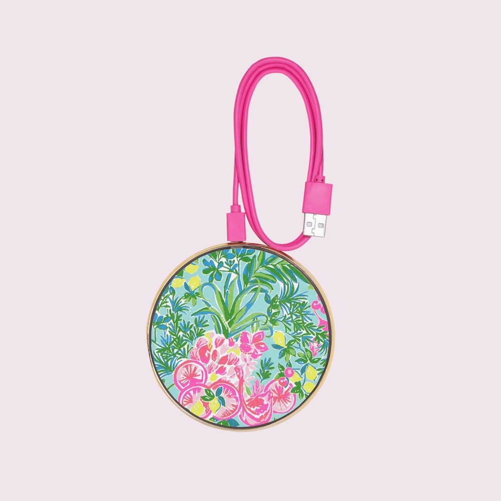 Lilly Pulitzer Wireless Charging Pad, Fruity Flamingo - Picture 1 of 6